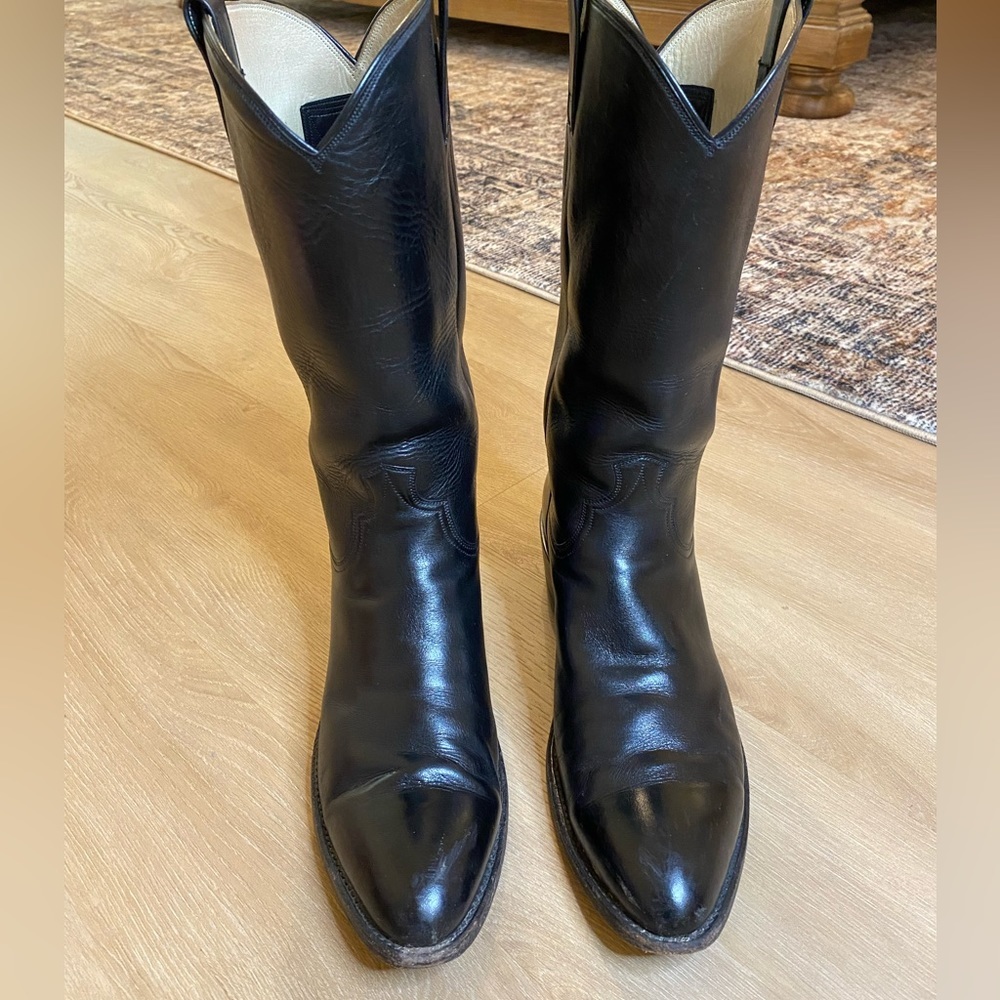 Authentic Wheeler Boot Co. Mens Custom Black Cowboy western Boots